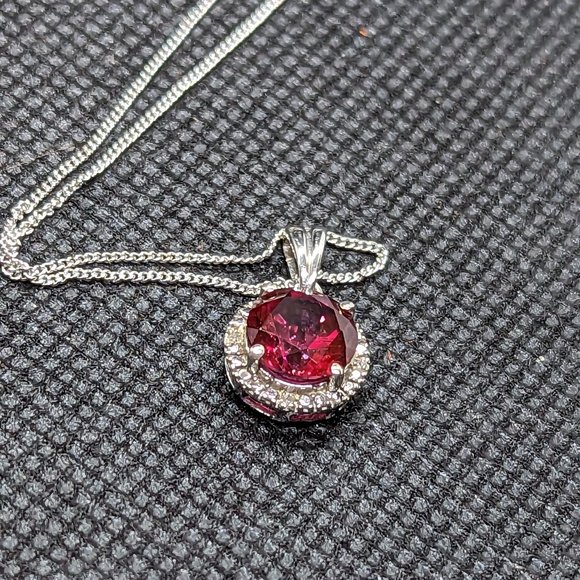 Large round topaz necklace with chain - Picture 1 of 6